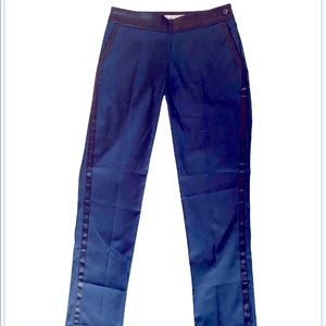 Estee Lauder elegant blue trousers w side stripe